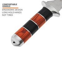 Couteau Hori Hori japonais écologique à manche en bois pour désherber, couper et creuser, avec étui en cuir, épaisseur 4 mm
