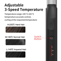 Fer à boucler les cheveux, double tension, chauffage rapide PTC, affichage LED de la température 140°C-220°C, usage professionnel en salon