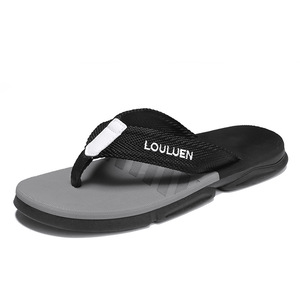 Tongs pour hommes Louluen, été, extérieur, antidérapantes, semelle EVA, doublure en mesh, couleur unie, dessus synthétique, sandales à bout ouvert - Product Image 5