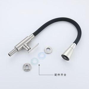 SUS304 Silicone Flexible Neck Colorful Any Direction Single Cold Tap Mixer Black <strong>Kitchen</strong> Faucet Drop Down Rotating Sink Tap - Product Image 4
