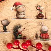 JAI IMAN 48 pièces Autocollants personnalisés en PET transparent pour scrapbooking, thème Noël Teckel, auto-adhésifs