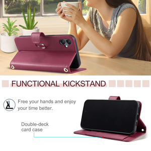 Étui de téléphone en cuir PU tendance pour <span class=keywords><strong>Samsung</strong></span> S24/S25, étui portefeuille pour A16 A06 A35 A55, sacs de téléphone portable pour iPhone 16 - Product Image 4