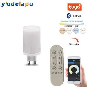 220V 6W Tuya Wi-Fi RF Smart <span class=keywords><strong>Dimmer</strong></span> <span class=keywords><strong>G9</strong></span> Bombilla LED 2700-6500K Fuente de alimentación de CA - Product Image 5
