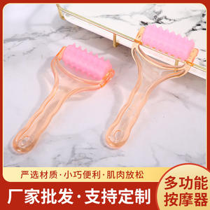 Masajeador de rodillos portátil de plástico rosa en forma de Y para masaje de piernas, brazos, cuello, espalda, cintura y pies. - Product Image 5