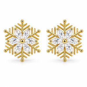 Orecchini a Forma di Fiocco di Neve per Donne, Design Vintage, Accessori per Orecchie da Indossare Quotidianamente - Product Image 1