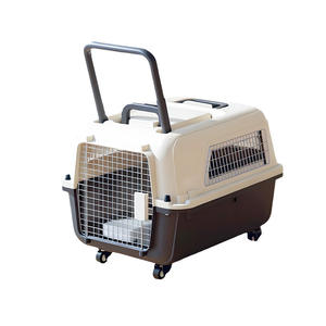 Быстрая доставка! Одобренная авиакомпаниями большая пластиковая клетка-переноска на колесах с прочным железным каркасом для собак и кошек. Распродажа! - Product Image 5