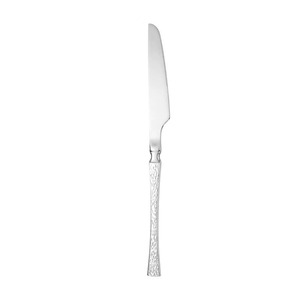 Ensemble de couverts en acier inoxydable 304 à texture écorce, couteau à steak et fourchette à taille fine, cuillère à dessert ronde de luxe pour hôtel et restaurant - Product Image 5