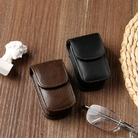 Étui à lunettes de presbytie en cuir de vachette à deux couches E88, résistant à la pression, portable, sac banane à porter à la ceinture