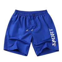 Short de plage pour homme à séchage rapide, imperméable, motif lettres orange imprimé numérique, motif requin tendance, 100% polyester, couleur pêche