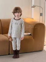 Vêtements de nuit pour garçons et filles en gros, 95,5% coton, 4,5% élasthanne, différentes couleurs, ensemble de pyjama doux et confortable, prêt à être expédié