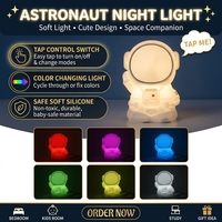 Lampe en silicone pour enfants Astronaut, charge USB, veilleuse LED, veilleuse CE pour enfants, lampe de chevet pour bébé