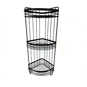 Đa chức năng phòng tắm tổ chức kim loại <span class=keywords><strong>s</strong></span>ơn tĩnh điện <span class=keywords><strong>3</strong></span> Tier góc Kệ phòng tắm kệ - Product Image 1