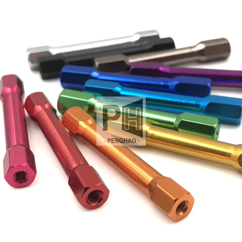 OEM coloré M3 entretoises goujons double tête hexagonale en aluminium entretoise étape pilier vis M3 aluminium douille hexagonale entretoise