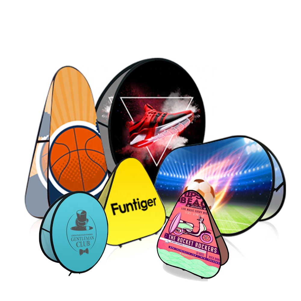 GED Triangle/Circle/Oval/Verticle/Horizonta Advertising Sport Event Lightweight Pop Up A Frame Banner Stand