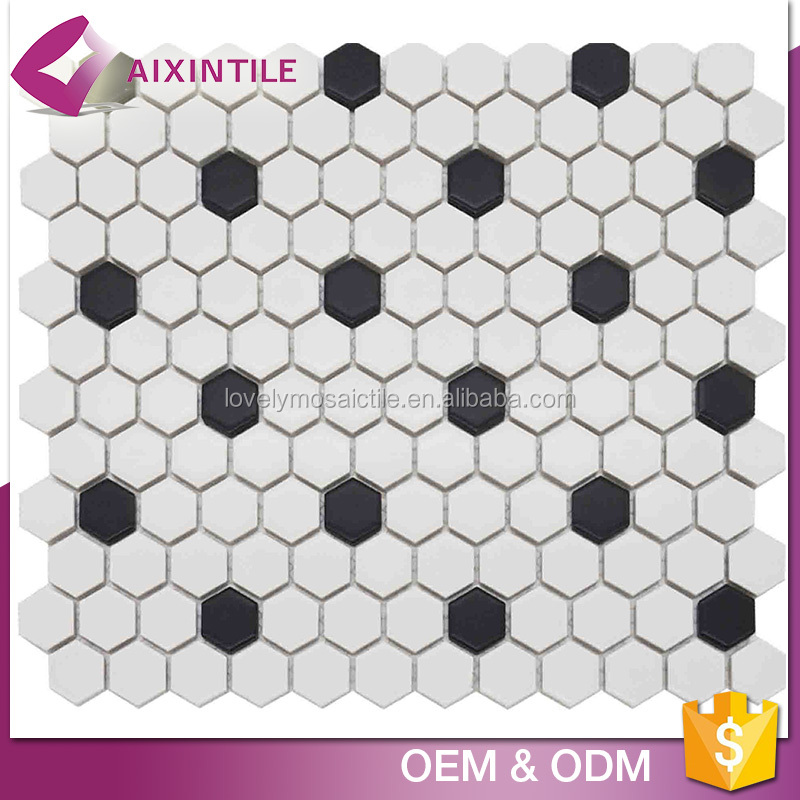 Hs Code Noir Fleur Décoratif Mosaïque De Carreaux De Céramique Pour Plancher