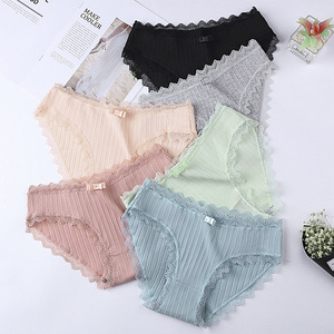 Venta Directa de Fábrica: Bragas Transpirables de Tiro Medio para Mujer, Estilo Japonés, 95% Algodón, con Encaje en la Entrepierna, Sexys, para Uso Diario, para Chicas - Product Image 1