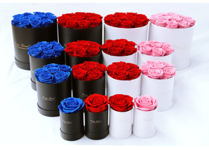 Boîte cadeau de roses éternelles en gros, 6 têtes, rouge, rose, bleu, fleurs de roses éternelles, seau pour la Saint-<span class=keywords><strong>Valentin</strong></span>, la fête des mères, le Nouvel An - Product Image 3