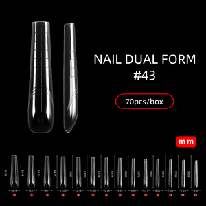 70 Uds. Moldes Transparentes de Cristal para Uñas, Doble Forma, Sin Papel, Puntas Rápidas para Extensión de Gel, para Salón, Venta al por Mayor - Product Image 2