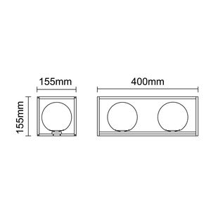 Caja cuadrada de aluminio IP44, decoración Interior, bola de cristal doble, candelabro de pared LED, lámpara de <span class=keywords><strong>techo</strong></span> 2212 - Product Image 6