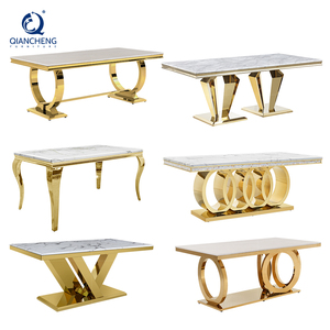 Gương Đồ Nội Thất 6 Seat Daiing Bảng Elegant Phòng Ăn Suite Vàng <span class=keywords><strong>Marble</strong></span> Luxury Glass Bàn Ăn Bộ - Product Image 1