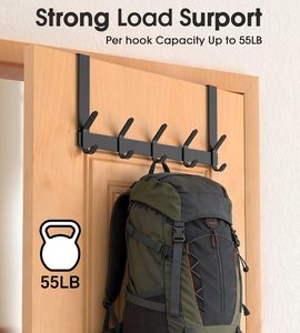 Heavy Duty Carbon Steel Over Door Hanger Space Saving Multipurpose Coat Rack for Home Office - Product Image 5