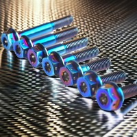 Pernos hexagonales de grado industrial SKYTOP NH para modificación de motocicletas, M6, aleación de titanio, rosca UNF, acabado liso, 25 mm de longitud