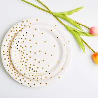 Usine en gros blanc douche nuptiale décorations de fête assiette en papier tasse serviette ensemble de fête plats jetables assiettes ensemble de vaisselle