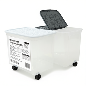 Caja de Almacenamiento Tradicional Belli E Forti con Ruedas, 570x390x420mm, Blanca Gris, Material PP, Italia, para Debajo de la Cama - Product Image 2