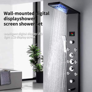 Hot Sale Wall-Mounted Multifunctional Spa Led Shower Panel for Home Bathroom Stainless Steel Ceramic Rain Soft Constant - Product Image 2