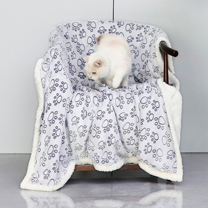 بطانية قطة وكلب مطبوعة على شكل كلب ومخبوطة للكلب مقاومة للاهتراء بطانية بشرية مريحة من القطن الصوفي - Product Image 2