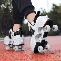 Chaussures à roulettes pour enfants à 4 roues, pour garçons et filles, pour la marche en extérieur