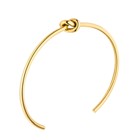 Fabricant d'assurance commerciale en argent Sterling 925 plaqué or 18k, menottes, bracelet nœud, bracelet pour femmes