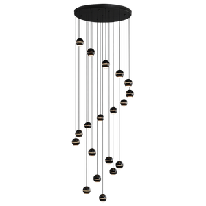 Lustre moderne en cuivre noir, <span class=keywords><strong>boule</strong></span> ronde, <span class=keywords><strong>suspension</strong></span> pour salon, LED pour lampe suspendue haute, salle à manger - Product Image 1