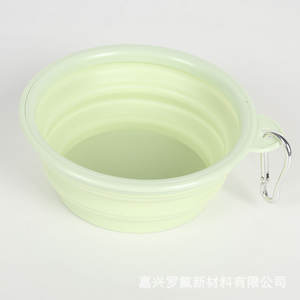 Tazón plegable para mascotas, tazones portátiles de silicona para viajes, para gatos y perros, uso en exteriores, diseño redondeado de color sólido - Product Image 4