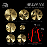 Beatello IZNK Ensemble de cymbales professionnelles en alliage de titane faites à la main, 7 pièces, 20/18/16/14/8 pouces, son plus profond, instrument de percussion, sac