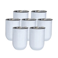 Gobelet à vin réutilisable en acier inoxydable de 12 oz en forme d'œuf avec couvercles, logo personnalisé