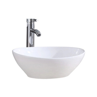 Promotion : Lavabo de salle de bain en céramique de luxe, à poser sur comptoir, de forme ovale, pour lavage des mains
