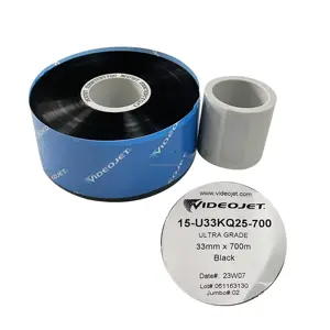 Videojet Original TTO Ribbons 15-U33KQ25-700 Ultra Grade Thermal Transfer Ribbon Black 55mm x 700M for Videojet tto printer