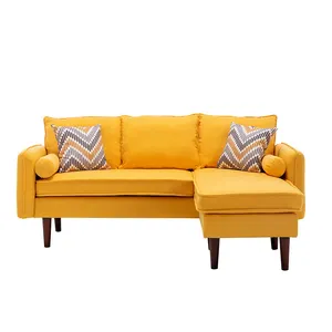现代欧式布艺客厅沙发优雅USB出口沙发床L形分段家具