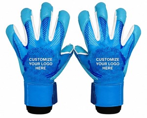 Gants de gardien de but professionnels personnalisés de haute qualité, très demandés, en caoutchouc bleu pour l'extérieur - Product Image 1