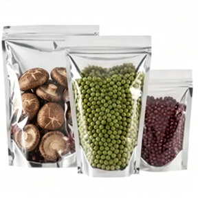 Pochette transparente refermable avec fermeture éclair, en aluminium réutilisable, à fond soufflé, anti-humidité, pour le stockage alimentaire, les aliments pour bébés et les chewing-gums - Product Image 1