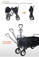 Poussette-chariot pliable de luxe pour le camping en plein air, robuste, pour deux bébés, avec auvent et boîte de rangement