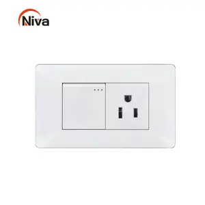 Interruptores blancos de nuevo diseño de fábrica, enchufe de interruptor de luz de pared estándar de EE. UU. personalizado