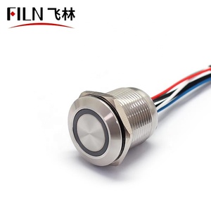 Interrupteurs à bouton-poussoir LED à gradation annulaire FILN 19 mm 12 V pour panneau pour couleur RVB - Product Image 4
