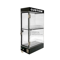 Présentoir acrylique sans fumée Tinya USA America Station Stores avec éclairage LED pour tabac à mâcher, 3 niveaux, pour présentation de produits en détail