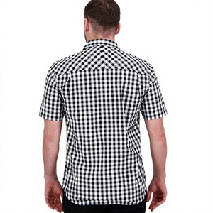OEM Custom <b>Checkered</b> Print <b>Men's</b> Shirt 100% Pure Cotton Casual <b>Short</b> Sleeve Shirt Button Down Regular Fit Multicolored Options - Product Image 5