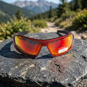 Polarized UV Protection Fashion <b>Sunglasses</b> with Flexible Red S Black Blue PC Frame Mirror Lenses for Unisex - Product Image 2