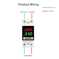 Protector de Sobretensión CA Monofásico SVC 15kVA Ajustable 63A con Relé de Monitoreo Multifunción para Carril DIN y Caja de Distribución con Pantalla