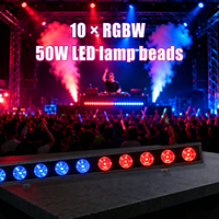 Barra de luz RGBW 4 en 1 de 10x50W con control de píxeles DMX512, luz auxiliar para escenarios, fiestas, conciertos, alquiler de iluminación