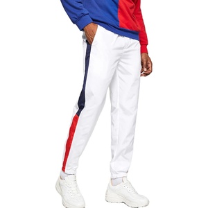 Pantaloni sportivi da uomo Streetwear all'ingrosso con pannelli laterali pantaloni sportivi in poliestere <span class=keywords><strong>bianco</strong></span> personalizzati - Product Image 1